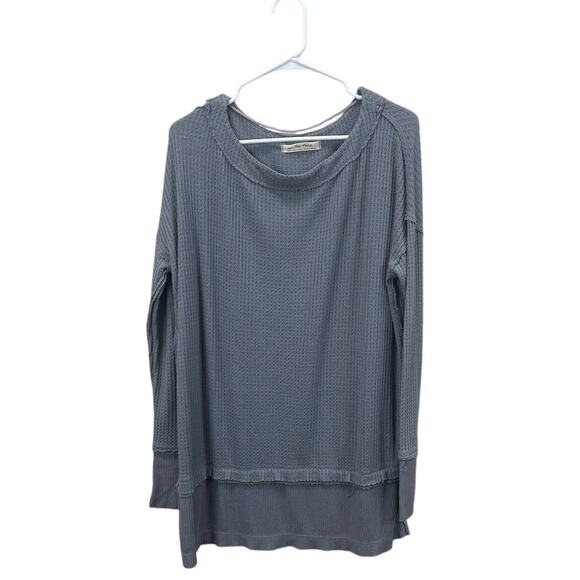 Free People We the Free Gray North Shore Thermal Top size S - Picture 3 of 8